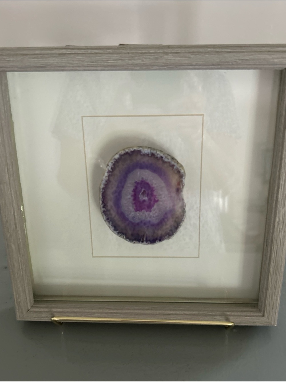 Framed Purple Agate Wall Art - Mixed Media Home Decor